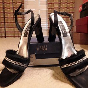 Stuart Weitzman Hair Calf Pumps with Rhinestones
